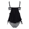 thumbnail image 7 of SAYFUT Women's Stripes Lined Up Double Up Tankini Top Swimwear Swimsuit Two Pieces Set, 7 of 7