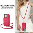 thumbnail image 5 of Crossbody Wallet Phone Case For iPhone 15 Pro Max with Card Holder,Kickstand,Zipper Card Slot Protector Shockproof PU Leather Purse Cover with Removable Cross Body Strap&Wrist Strap,Red, 5 of 8