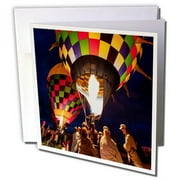 3dRose, Hot Air Balloons at dawn, Balloon Fiesta, Albuquerque, New Mexico, 12 Greeting Cards with envelopes