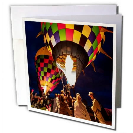 3dRose, Hot Air Balloons at dawn, Balloon Fiesta, Albuquerque, New Mexico, 12 Greeting Cards with envelopes