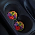 thumbnail image 2 of KuzmarK Sandstone Car Drink Coaster (set of 2) - Fiesta Polka-Dot Kitties and Mouse Cat Abstract Art by Denise Every, 2 of 2