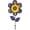 12" Blue Psychedelic, variant on In the Breeze 2658 — 12 Inch Daisy Sunflower Wind Spinner with Leaves — Colorful Flower for your Yard and Garden