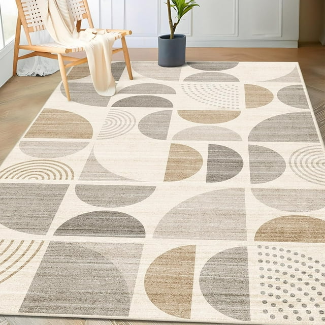 Boho Rug Washable x Area Rugs for Bedroom Entryway Living Room Bedside Small Throw Floor Carpet Non Slip Soft Indoor Modern Abstract Bohemian Orange