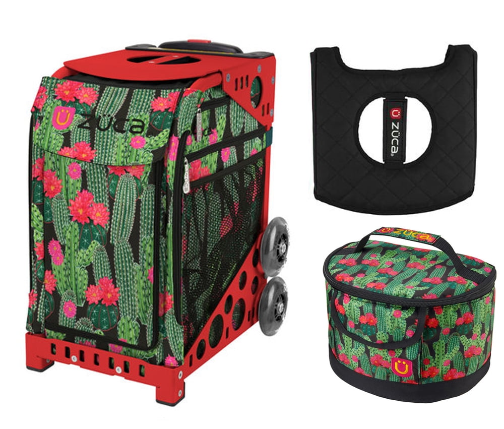 Zuca Sport Bag Desert Blossoms with Gift Lunchbox and Zuca Seat Cover (Red Frame)