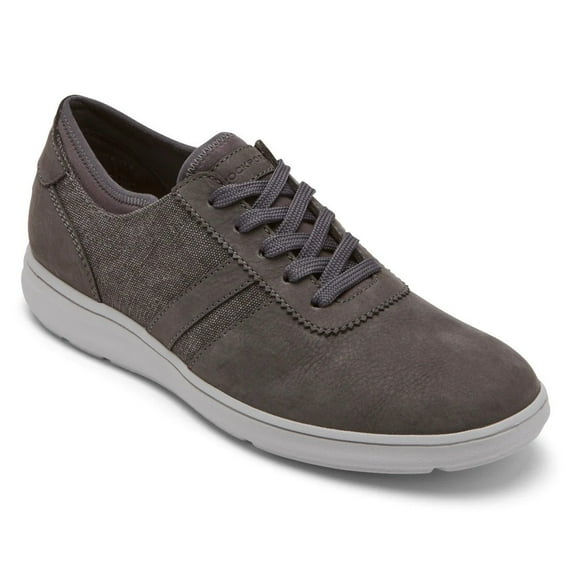 Rockport Men's Zaden 5-Eye Ubal Sneaker Grey Nubuck/Canvas CI3137