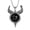 Black with chain, variant on Men's Stainless Steel Gothic Biker Unique Purple Evil Eye Oxhorn Pendant Necklace, Vintage Punk, No Chain