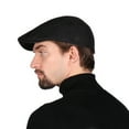 thumbnail image 5 of FREEBIRD99 Mens Newsboy Gatsby Flat Cap Solid Hunting Cabbie Driving Ivy Irish Hat - black #0021, 5 of 5