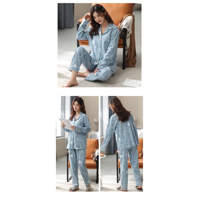 REDHOTYPE Pyjamas pour Femmes Ensemble Manches Longues Sleepwear Lounge Chemise de Nuit