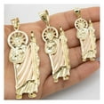 thumbnail image 2 of Diamond-Cut St. Jude Pendant Unisex Adult Solid 10K Tri-Color Gold, All Sizes - Goldum NYC, 2 of 4