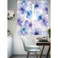 thumbnail image 4 of Purple Blue Spring Floral Sheer Curtains 63 Inch Length 2 Panels Set for Living Room/Bedroom, Flowers Summer Botanical Semi Curtain Sheers Drapes Rod Pocket Curtains Window Treatment Set 52''x63''x2, 4 of 7