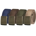 thumbnail image 1 of Men's Essentials Adjustable Belt Pack High Strength Canvas Web Belt with Antique Brass Flip Top Buckle 4 Pack, 1 of 3