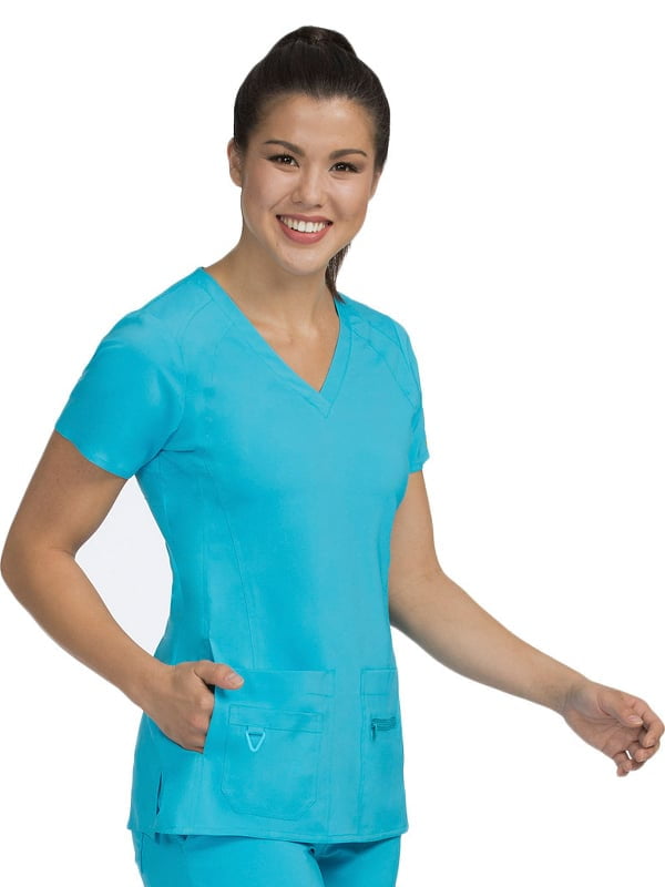 Activate by Med Couture Women's Refined VNeck Solid Scrub Top