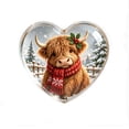 thumbnail image 2 of Tyidzon Highland Cow Christmas Ornament, Heart Shape Flat Acrylic Print with Hanging Cord for Highland Cow Lovers and Tree Decoration, 3.15 in, 2 of 7