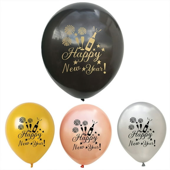HINTRMENT 15Pcs New Year Eve Balloon Set with Round Shape for Party Supplies and Decorations