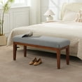 thumbnail image 4 of 43'' Linen Upholstered Entryway Bench with Solid Wood Legs for Bedroom, Living Room, Dinning Room, Hallway, Light Grey, 4 of 9