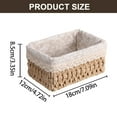 thumbnail image 3 of THLKIF Woven Paper Rope Storage Basket with Liner, Rectangular Decorative Box for Shelves, Tabletop, or Desktop, Ideal for Snacks, Gifts, and Makeup Organizer, 3 of 6