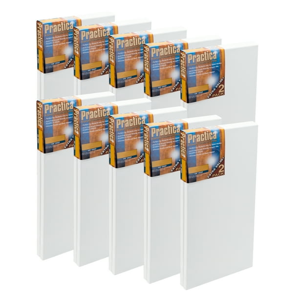 Practica Economy Stretched Cotton Canvas AcidFree Acrylic Primed Canvas for Acrylics, Pastels