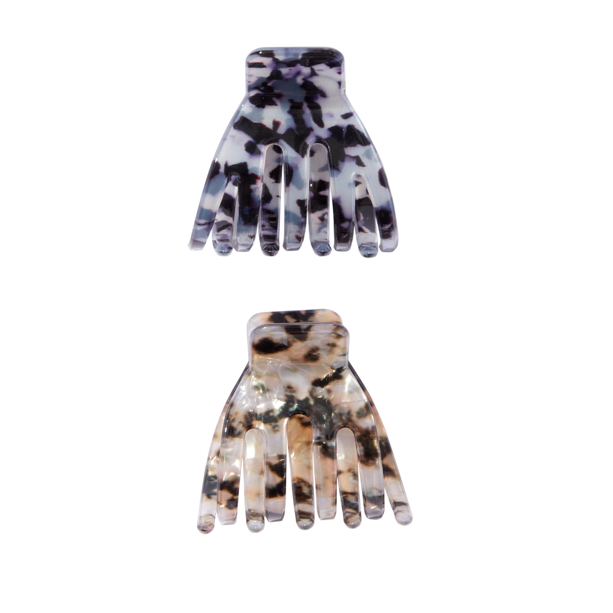 Claire's Teen Girls Medium Neutral Tortoise Shell Claw Clips, 2-Pack, Resin