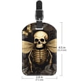 thumbnail image 6 of Square 2Pack PU Leather Skull Bee Cruise Luggage Tag with Privacy Cover and Name ID Tag for Travel Handbags Backpacks Luggage Tags, 6 of 6