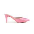 thumbnail image 3 of BLISSFUL STEP Women's Pointed Toe Stiletto Heels Slide Mules Pink 7, 3 of 7
