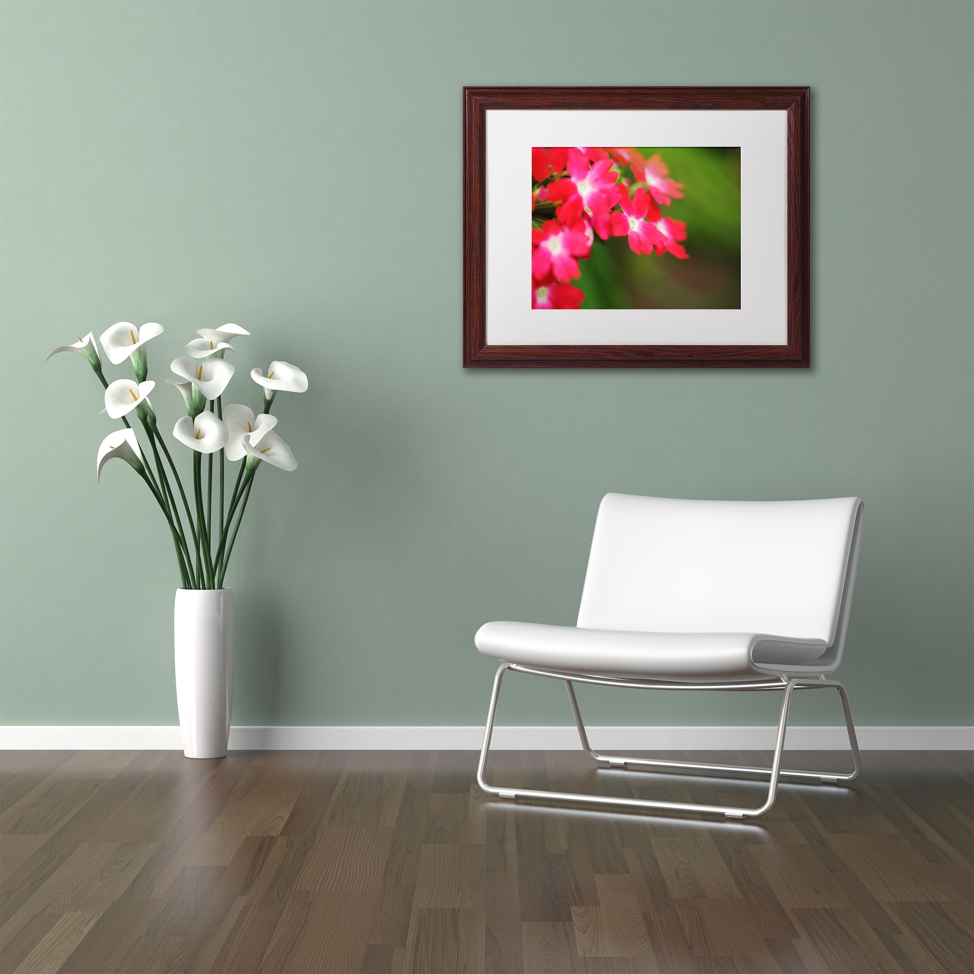 Trademark Fine Art "Paired Ornament" Canvas Art by Monica Mize, White Matte, Wood Frame