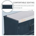 thumbnail image 6 of Canddidliike Wood Cushion Entryway Bench with Storage Drawers and Cabinets, Antique Navy, 6 of 9