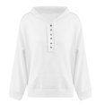 thumbnail image 4 of Blouses for Women Dressy Winter Fall Relaxed Fit Hooded Long Sleeve Cap Off the Shoulder Hoody Solid Color Leisure Polyester Sweatshirts Hoodies(White,XL), 4 of 5