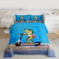 thumbnail image 2 of Feelyou Green Frog Animal Bedding Comforter Set, Oil Printing Artwork Twin Comforter Sets, Teens Kids Girls Boys Reversible Bedding Set, Ultra Soft Bedroom Decor, 2 Pieces, 2 of 8