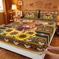 thumbnail image 4 of meiyoeat rustic Aztec Highland Cow Bed Sheets,Western Farm Print Full Size Sheets,4-Piece,1 Flat Sheet,1 Fitted Sheet and 2 Pillowcases, 4 of 6