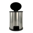 Mainstays 1.5 Gallon Trash Can. Plastic Round Step Bathroom Trash Can