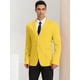 thumbnail image 2 of Chaqueta de lino para hombre Sólido Slim Fit Chaqueta deportiva ligera de un solo pecho Blazer Amarillo L Unique Bargains Blazer, 2 of 6
