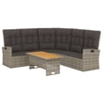 thumbnail image 5 of vidaXL Patio Furniture Set 2 Piece Sectional Sofa with Cushions Poly Rattan, 5 of 16