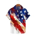thumbnail image 2 of Independence Day Hawaiian Shirt for Men Summer Patterns Print Short Sleeve Button Down Shirts Tops Lightweight Relaxed Fit Elastic Tees for Beach Vacation, 2 of 5