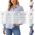 thumbnail image 2 of Perfectbot Women's Stripe Button Down Shirt, Lantern Long Sleeve Blouse with Smocked Cuffs Office Casual Wear, 2 of 7