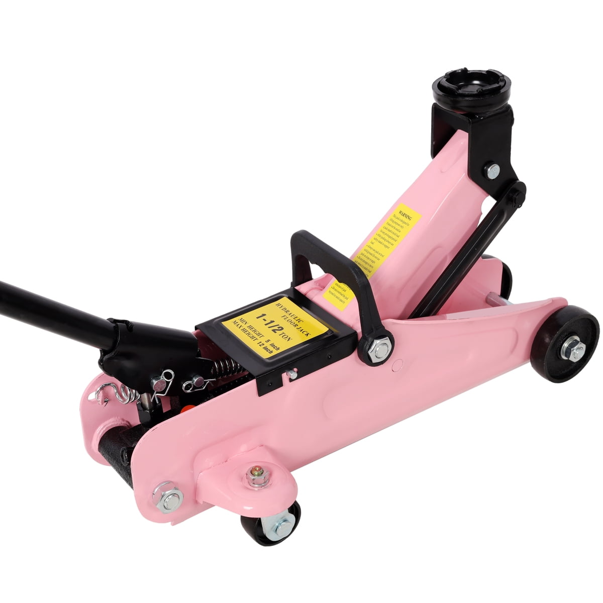 LuckyNote 1.5 Ton Low Profile Floor Jack with Case, Pink Hydraulic Car Jack, 5“-11.8” Lift Range & 3300 lbs Capacity for Cars, SUVs