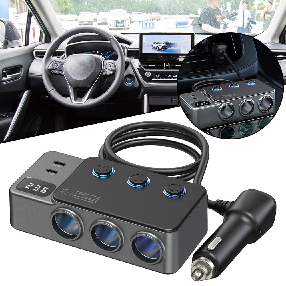 Yimiti 9 In Car Charger 3Ports Power Splitter 12V Fast Charger Power Adapter