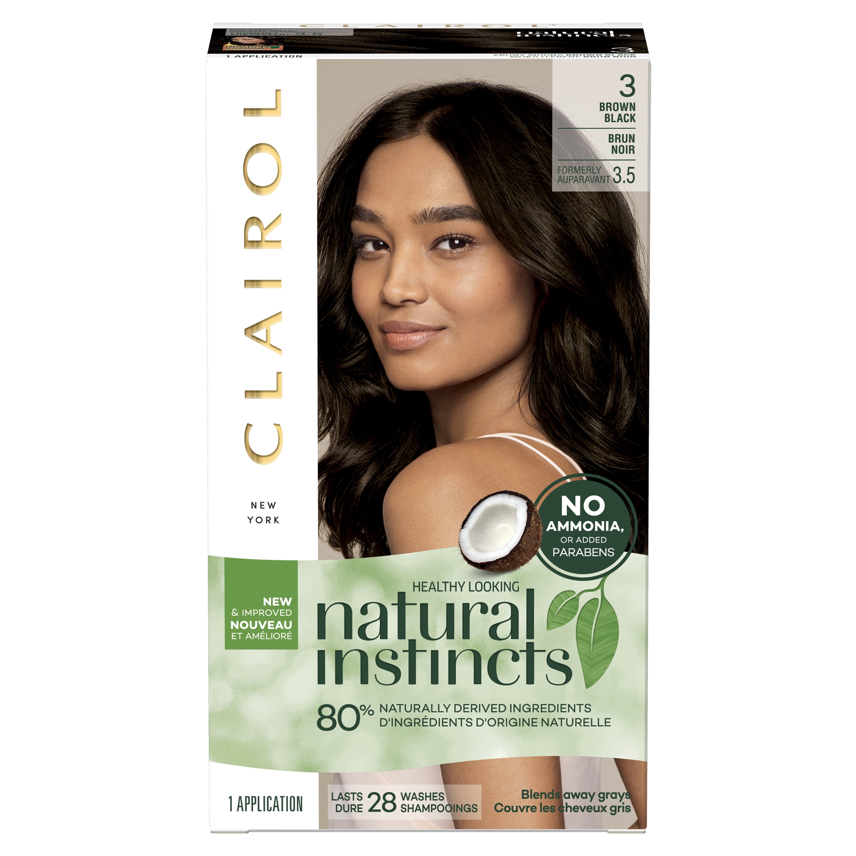 Clairol Natural Instincts Semi Permanent Hair Color 3 Brown Black