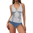 thumbnail image 5 of Women's Two Piece Swimwear, High Waisted Tankini Top with Shorts, Push Up Padding V-Neck Tummy Control Swimsuit, for Beach Pool Vacation, 5 of 8