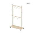 thumbnail image 2 of Coat Rack Freestanding,Solid Wood Garment Clothes Drying Rack with 6 Wooden Hangers,Space-Saving Design,Adjustable Shelf,and Wheels for Easy Mobility – Perfect for Bedroom,Living Room, or Entryway, 2 of 14
