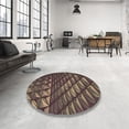thumbnail image 4 of Ahgly Company Machine Washable Indoor Round Transitional Burgundy Brown Area Rugs, 7' Round, 4 of 7