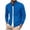 Blue, variant on Rutainlusire Mens Casual Solid Color Comfy Jackets Fall Winter Men's Solid Color Long Sleeved Stand Up Collar Zipper Cardigan Jacket