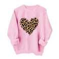 thumbnail image 3 of VKOYWKM Women's Valentines Day Sweatshirt Love Heart Print Pullover Sweatshirt Oversized Long Sleeve Crew Neck Holiday Tops Valentine Sweatshirts, 3 of 7