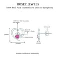 thumbnail image 6 of Rosec Jewels Heart Paw Stud Earrings with Pink Tourmaline and Diamond for Women, 14K White Gold, 6 of 7