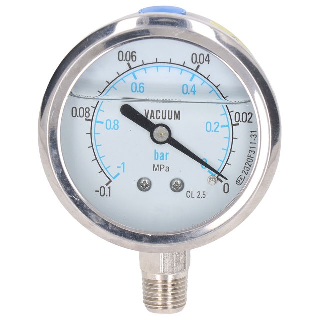 Vacuum Pressure Gauge Dual Scale Oil Manometer Pressure Test Meter Stainless Steel Case For Air Pressure Water Pressure