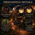thumbnail image 5 of Hummingbird Solar Lights, Vintage Bronze Moon Cutout Solar Stake Light, Warm Glow Outdoor Ambient Lighting for Garden Patio Backyard Decor, 5 of 7