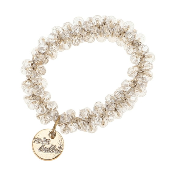 Unique Bargains 1 Pc Faux Crystal Bracelet Hair Rope Hair Scrunchies for Women for Girls Clear