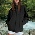thumbnail image 4 of Windbreaker Jacket Women 2025 Fall Casual Loose Outdoor Long Sleeve Zip Up Hooded Jackets with Pockets Outerwear, 4 of 5