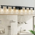 thumbnail image 6 of LuxDecor 8-Light Bathroom Vanity Light with Crystal Shades, Blak Finish LED Wall Light (Bulbs Excluded), 6 of 6