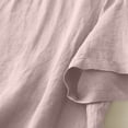 thumbnail image 5 of Tsesme Linen T-shirt for Women Round Neck Short Sleeve Loose Tees Summer Casual Comfy Basic Tops, 5 of 8