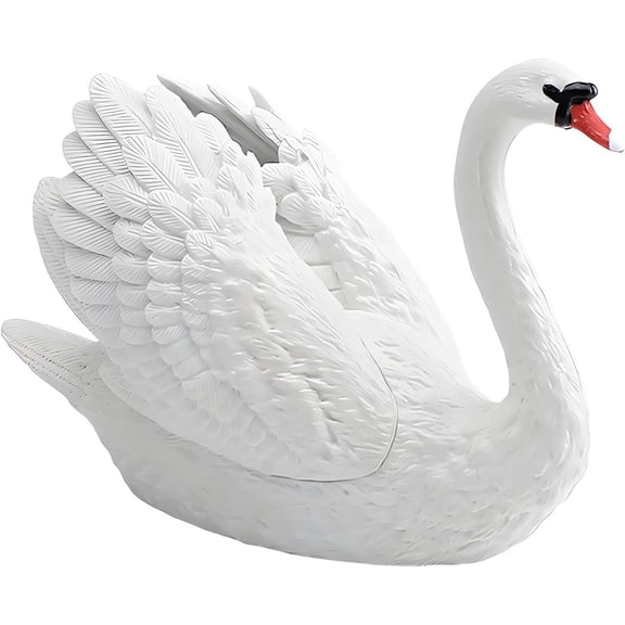 Miniature Resin Swan Figurine – Black and White Swan Statue for Fairy Garden, Plant Pot, Cake Topper, Home & Desk Decoration, DIY Craft, Yard, Patio, Birthday Gift
